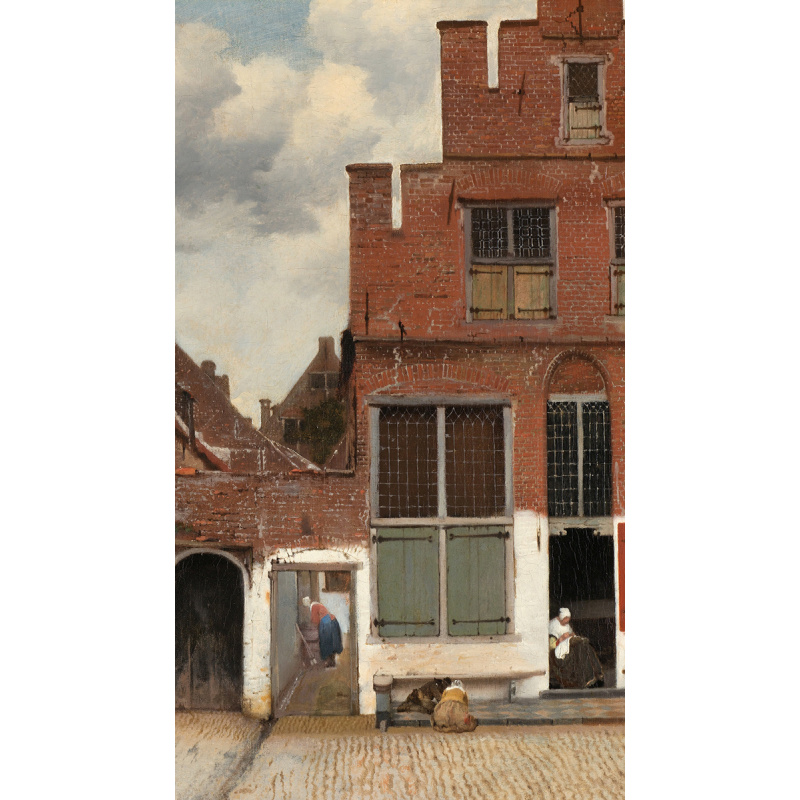 Gezicht op huizen in Delft, bekend als 'Het straatje